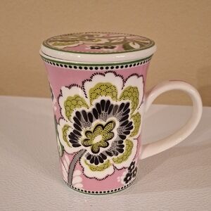 Vera Bradley Priscilla Pink Floral Covered Ceramic Mug